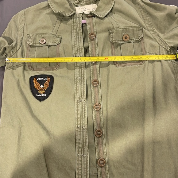 Vintage Havana utility patch olive‎ denim jacket - Picture 5 of 6